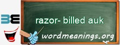 WordMeaning blackboard for razor-billed auk